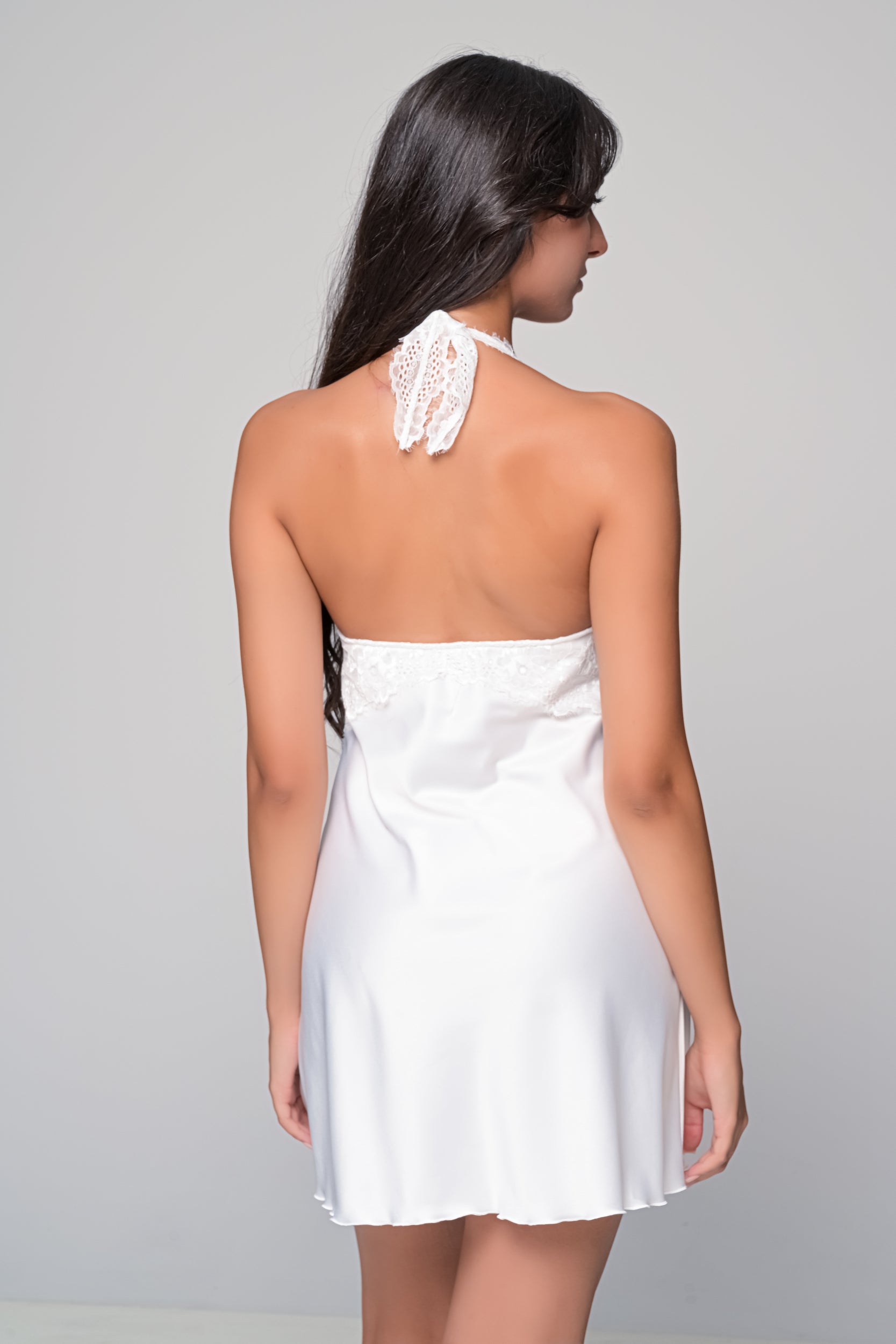 MilenaByParis - Νυφικό Σατέν Σετ Νυχτικό και Ρόμπα