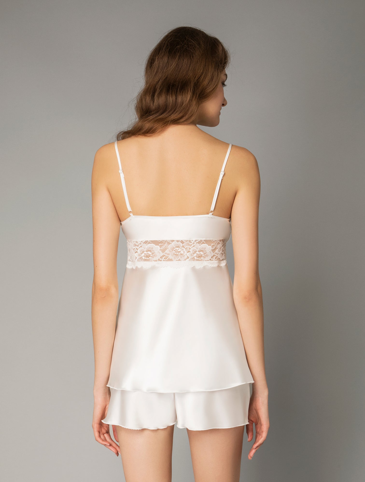 MilenaByParis - Νυφικό Σετ Σατέν Babydoll και Ρόμπα