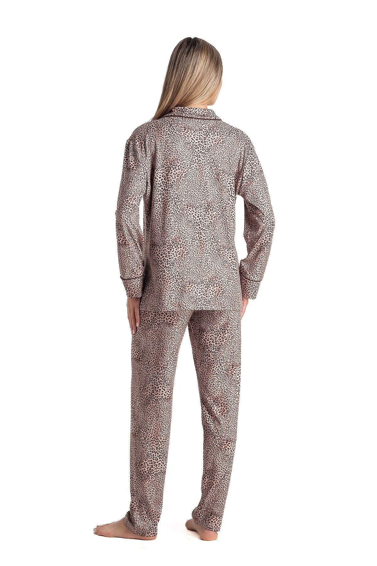 Relax - Γυναικεία Πιτζάμα Σεμιζιέ Animal Print Καφέ