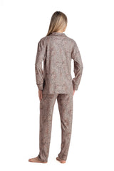 Relax - Γυναικεία Πιτζάμα Σεμιζιέ Animal Print Καφέ