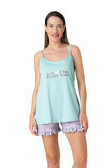 Relax - Γυναικεία Κοντή Πιτζάμα Cami με Ruffle Σορτς & Μοτίβο Πεταλούδας