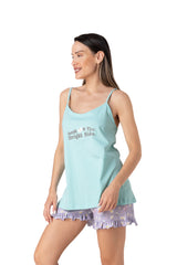 Relax - Γυναικεία Κοντή Πιτζάμα Cami με Ruffle Σορτς & Μοτίβο Πεταλούδας
