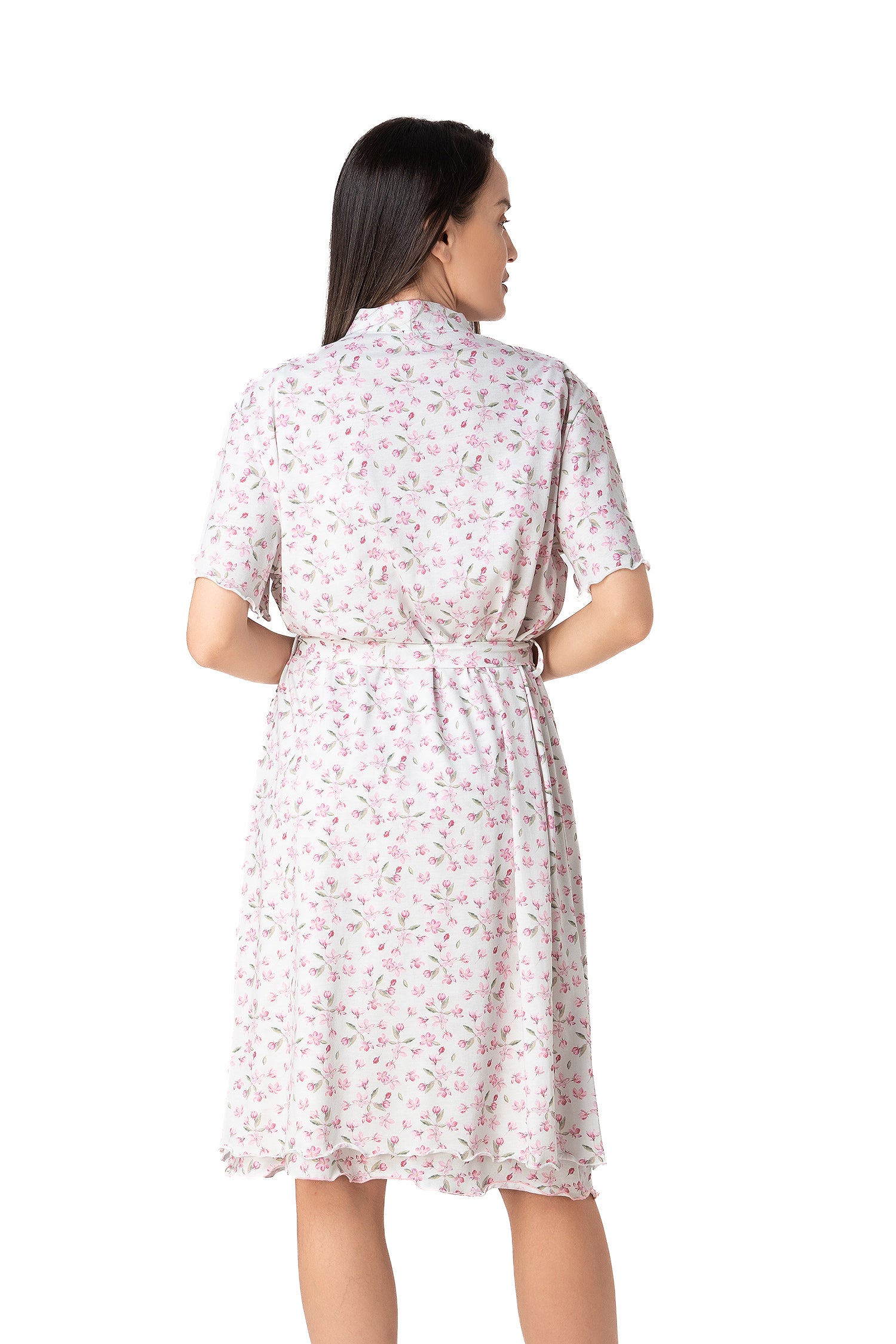 Relax - Γυναικεία Καλοκαιρινή Ρόμπα Αέρινη Rose Paisley με Ζώνη