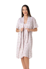 Relax - Γυναικεία Καλοκαιρινή Ρόμπα Αέρινη Rose Paisley με Ζώνη