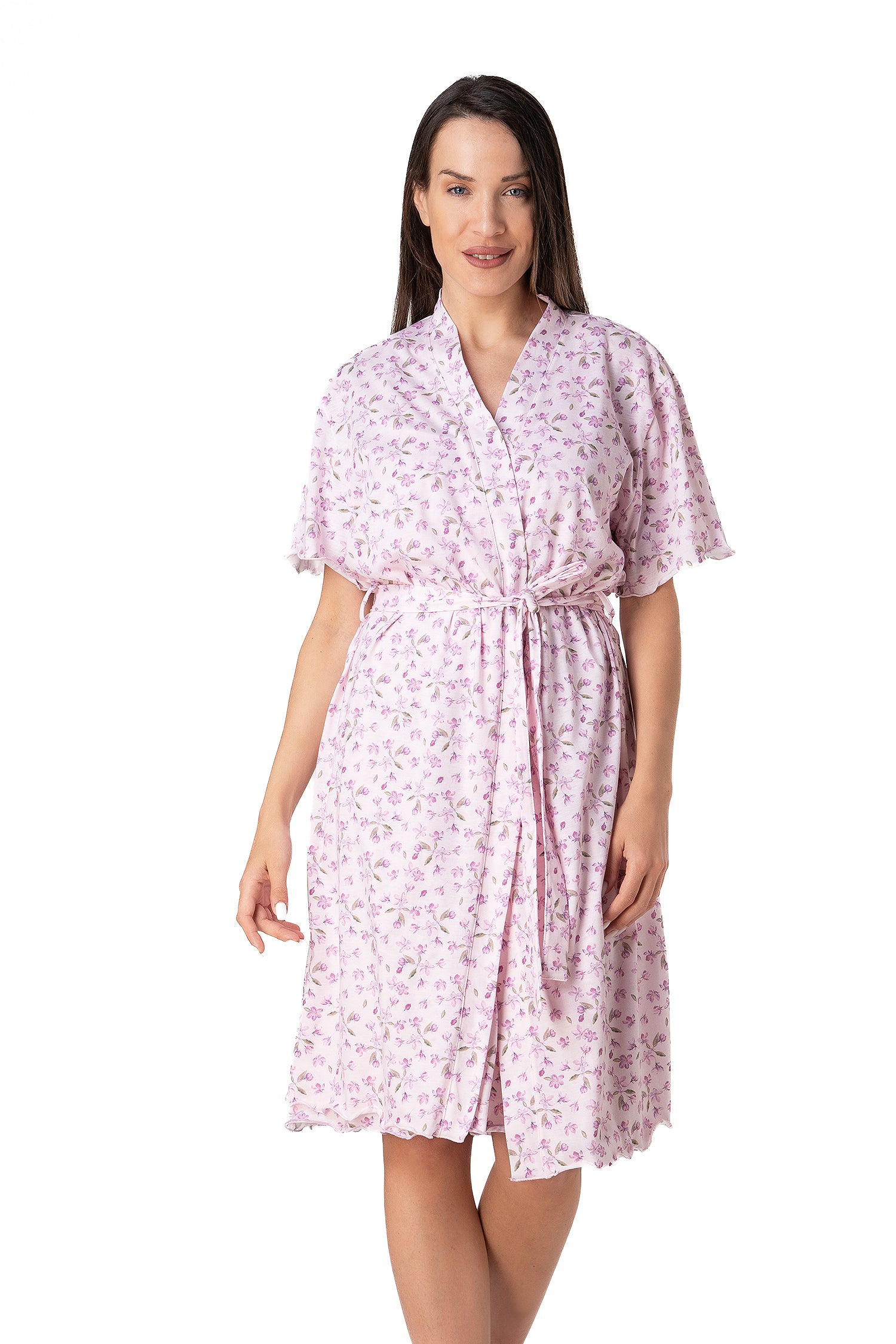 Relax - Γυναικεία Καλοκαιρινή Ρόμπα Αέρινη Rose Paisley με Ζώνη