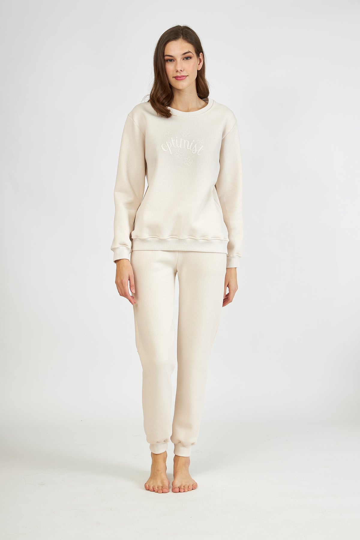 Harmony - Γυναικείο Φούτερ Homewear Μονόχρωμο Optimist Sand