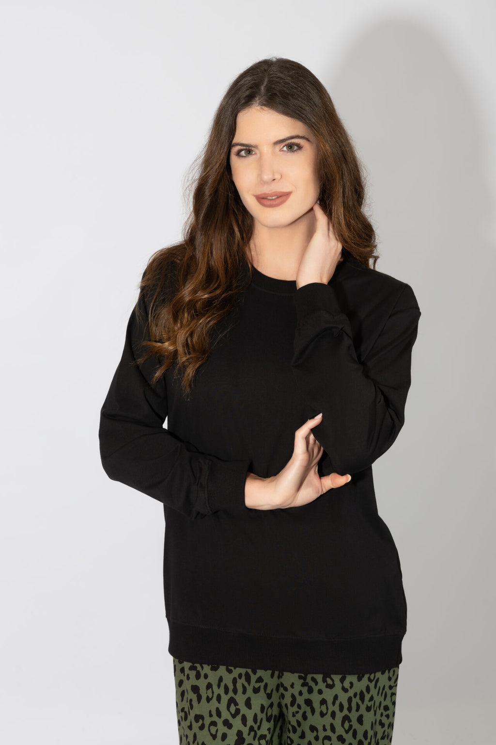 Harmony - Γυναικεία Πιτζάμα Leopard Παντελόνι Cotton  Black