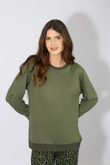 Harmony - Γυναικεία Πιτζάμα Leopard Παντελόνι Cotton  Olive