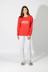 Harmony - Γυναικεία Πιτζάμα “Create” Cotton  Red/Grey Mel
