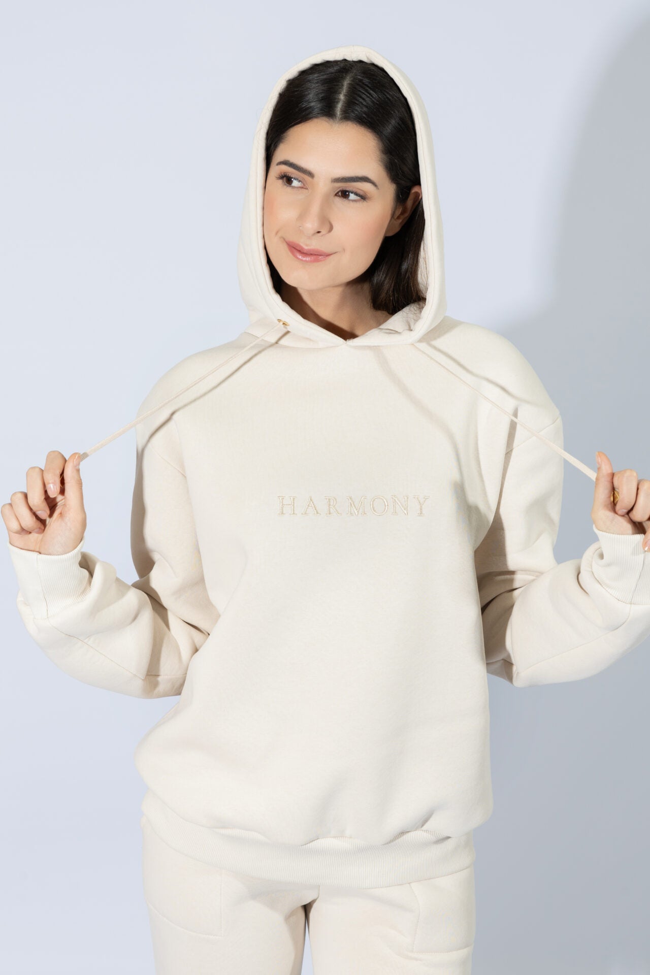 Harmony - Γυναικεία Φόρμα Harmony Με Κουκούλα Φούτερ  Sand