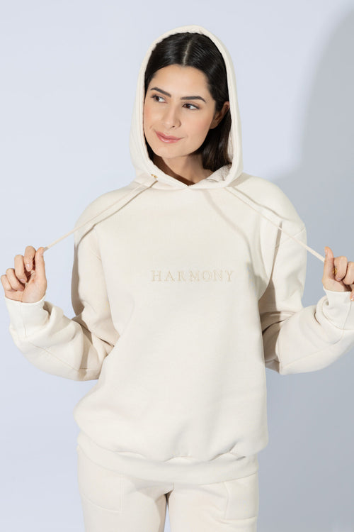 Harmony - Γυναικεία Φόρμα Harmony Με Κουκούλα Φούτερ  Sand