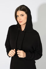 Harmony - Γυναικείο Homewear Πλεκτό Με Κουκούλα  Black