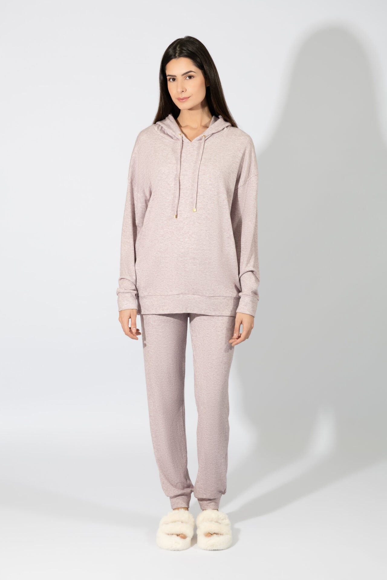 Harmony - Γυναικείο Homewear Πλεκτό Με Κουκούλα  Lavender