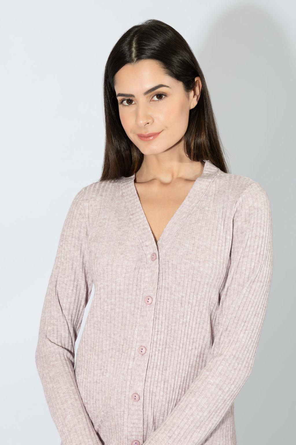 Harmony - Γυναικείο Homewear Πλεκτό Με Κουμπιά  Lavender