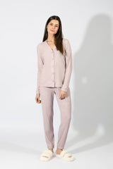 Harmony - Γυναικείο Homewear Πλεκτό Με Κουμπιά  Lavender