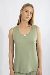 Harmony - Αμάνικο Rib Τοπ Ύπνου 50% Cotton - 50% Modal