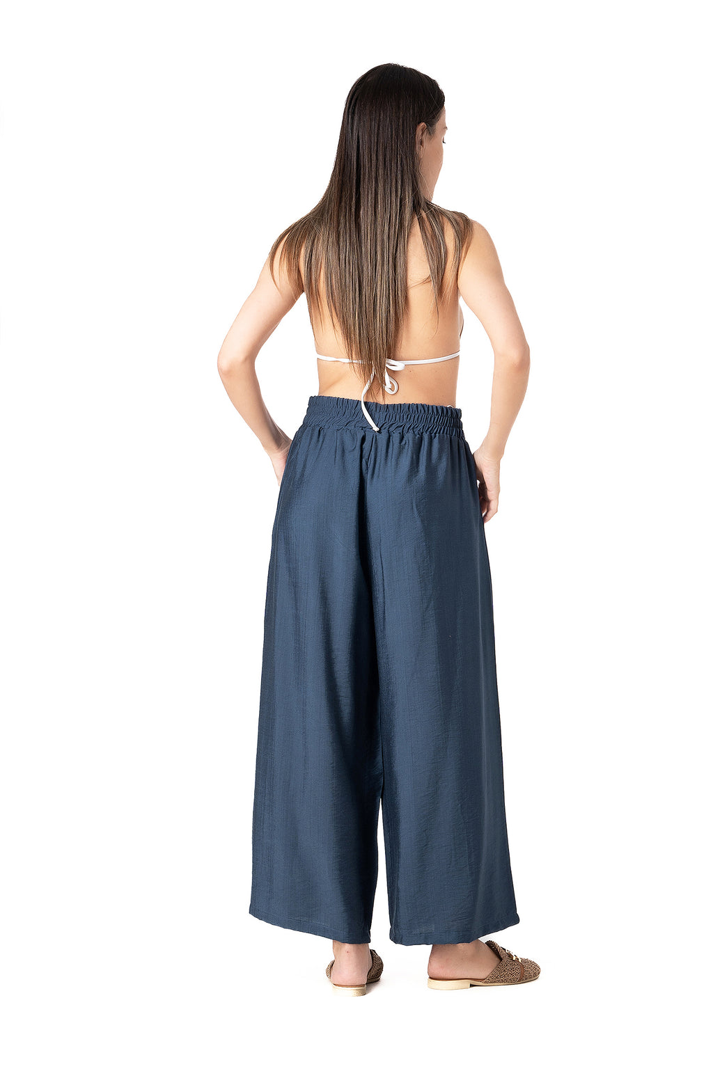 Relax - Αέρινη Μονόχρωμη Παντελόνα Beachwear
