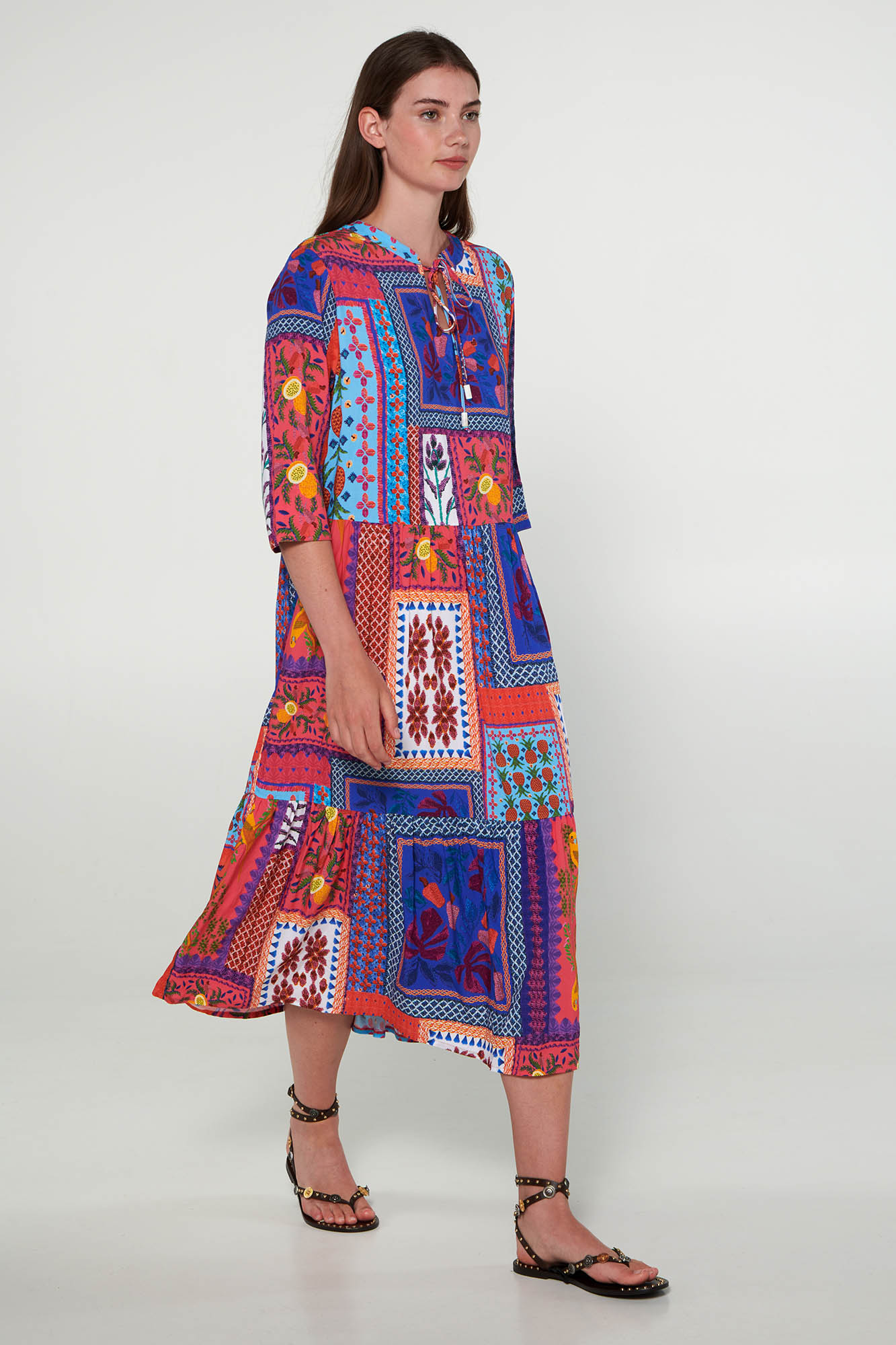 Vamp - Εμπριμέ Μακρύ Φόρεμα