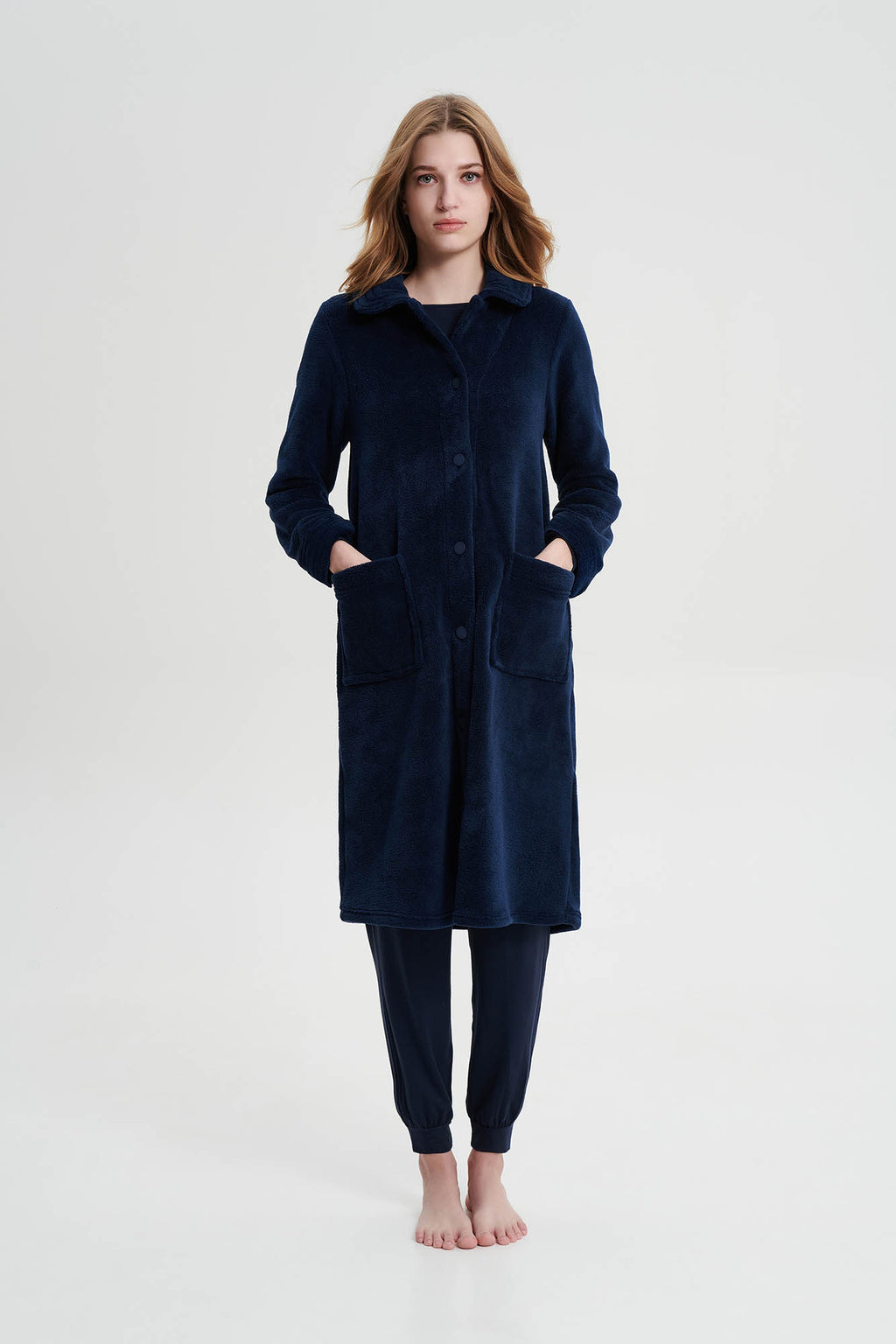 Vamp - Μονόχρωμη Κουμπωτή Ρόμπα