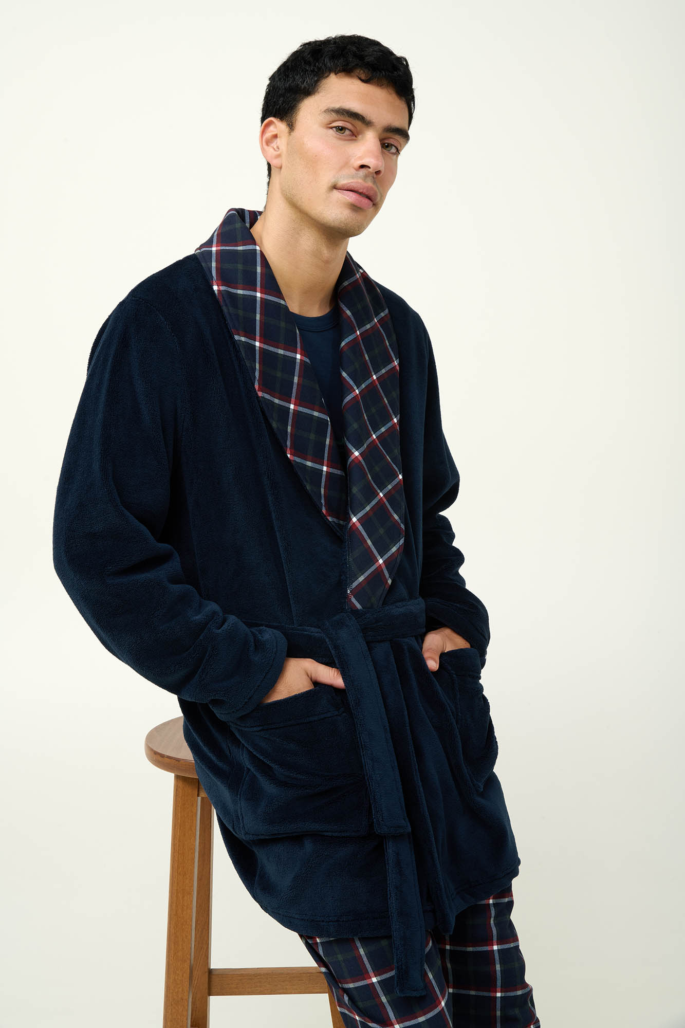 Vamp - Ανδρική Σταυρωτή Fleece Ρόμπα