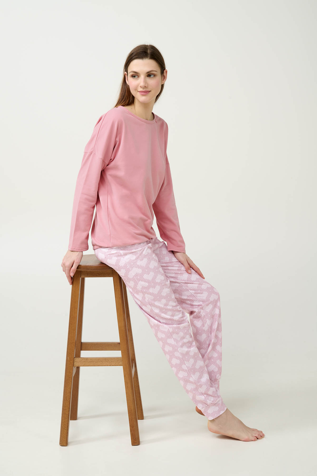 Vamp - Γυναικεία Φούτερ Πυτζάμα με Μανσέτες