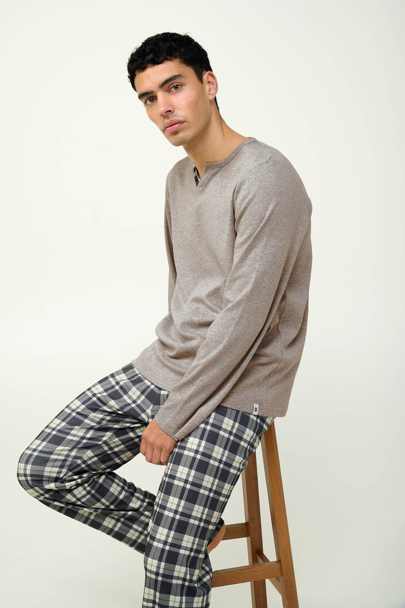 Vamp - Πυτζάμες Ανδρικές Πικέ V-Λαιμόκοψη