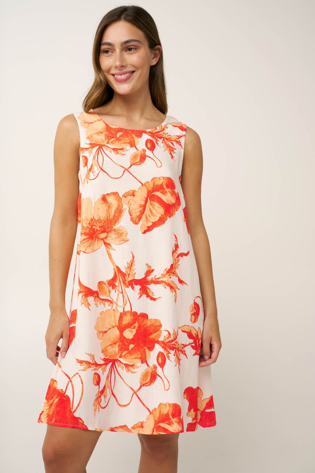 Vamp - Αμάνικο Καλοκαιρινό Φλοράλ Φόρεμα