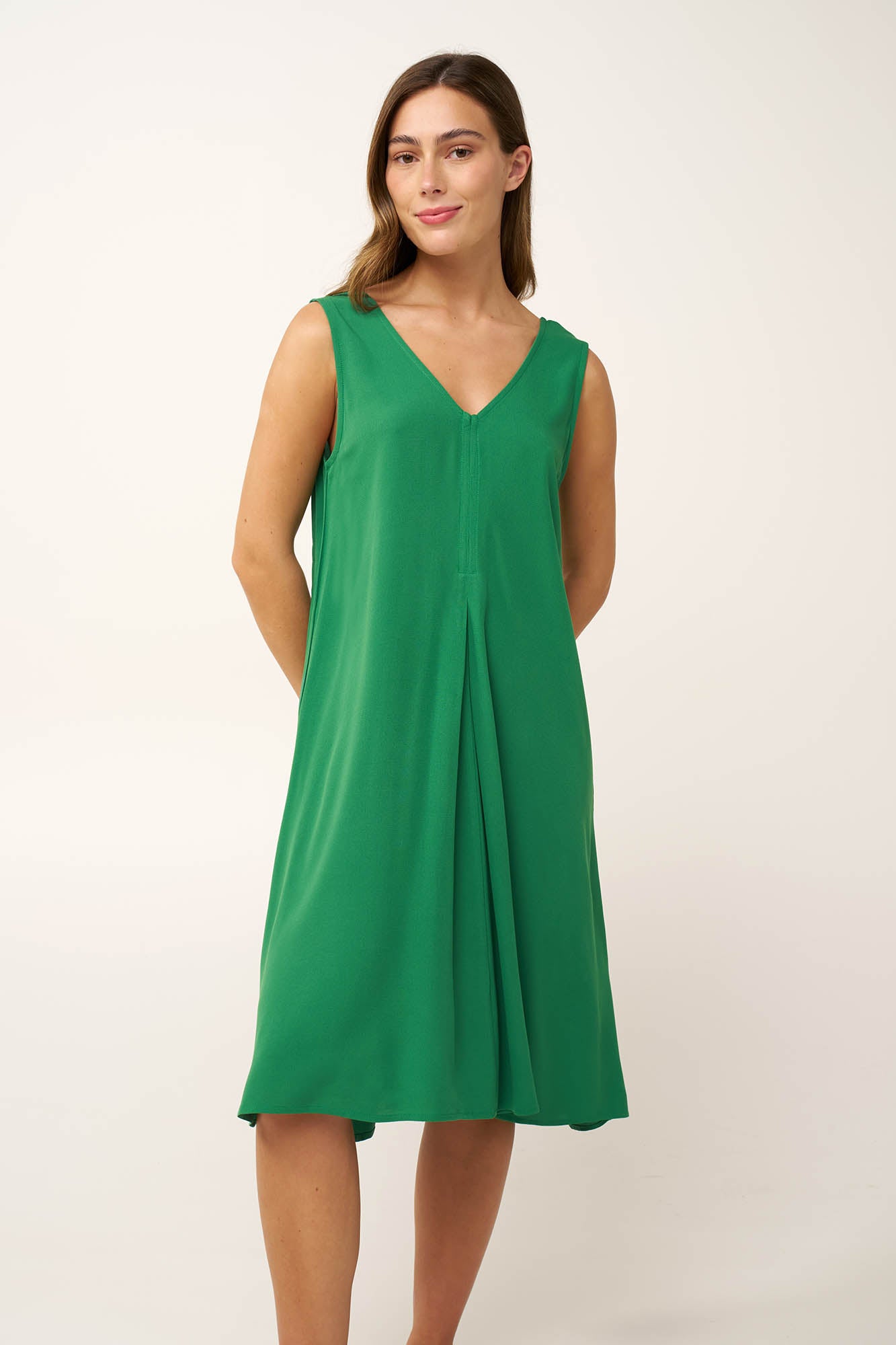 Vamp - Καλοκαιρινό Κρεπ Φόρεμα με Πιέτα