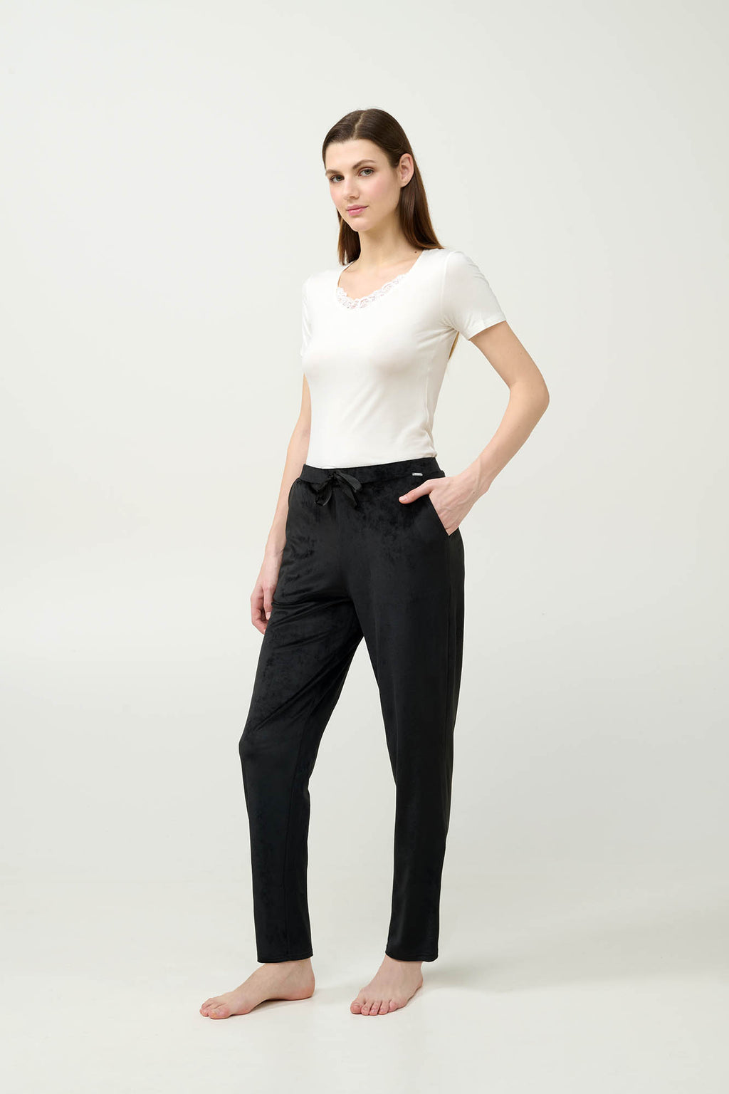 Vamp - Μονόχρωμο Γυναικείο Παντελόνι Velvet