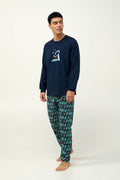 Vamp - Ανδρική Βαμβακερή Πυτζάμα με Μανσέτες