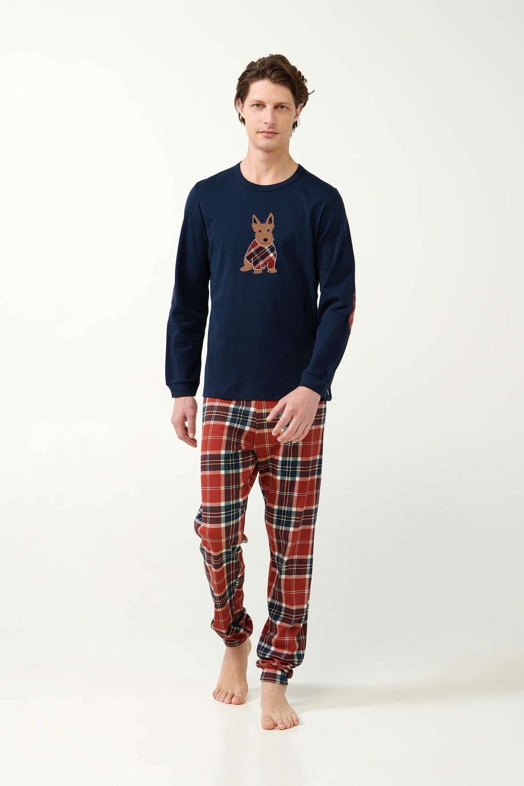 Vamp - Χριστουγεννιάτικες Ανδρικές Πυτζάμες με Ταρτάν Μοτίβο