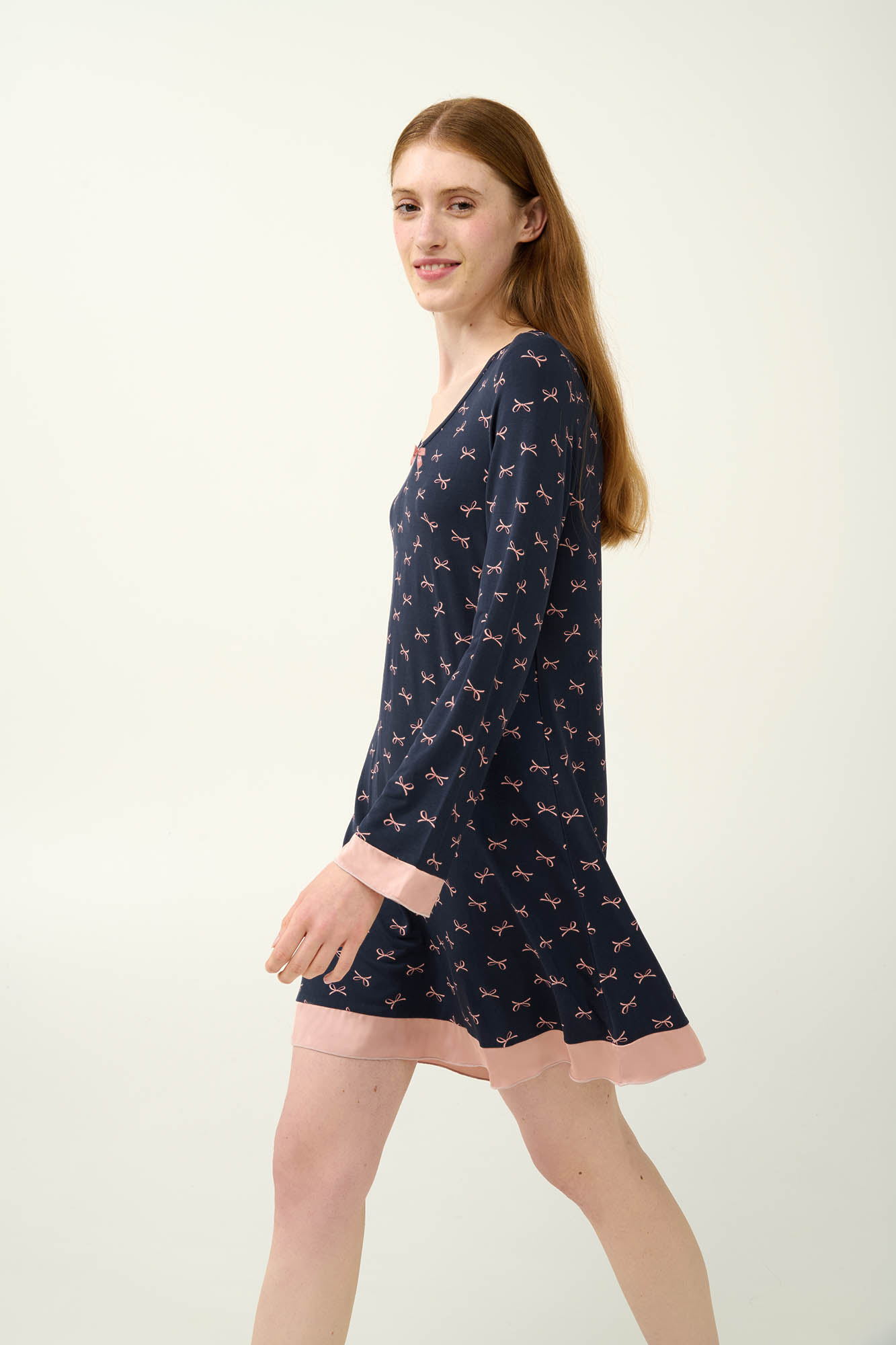 Vamp - Micromodal Νυχτικό με Σιφόν Λεπτομέρειες