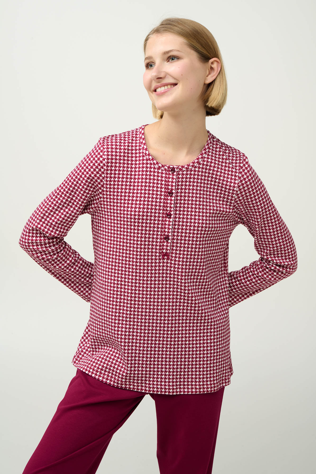 Vamp - Βαμβακερή Γυναικεία Πυτζάμα με Πατιλέτα