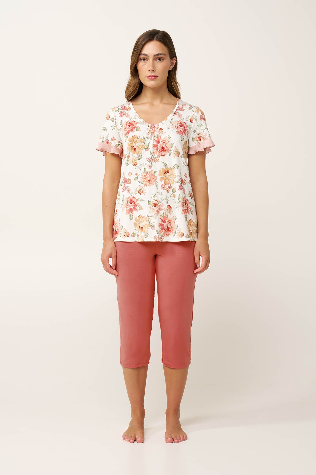 Vamp - Γυναικεία Micromodal Πυτζάμα Φλοράλ