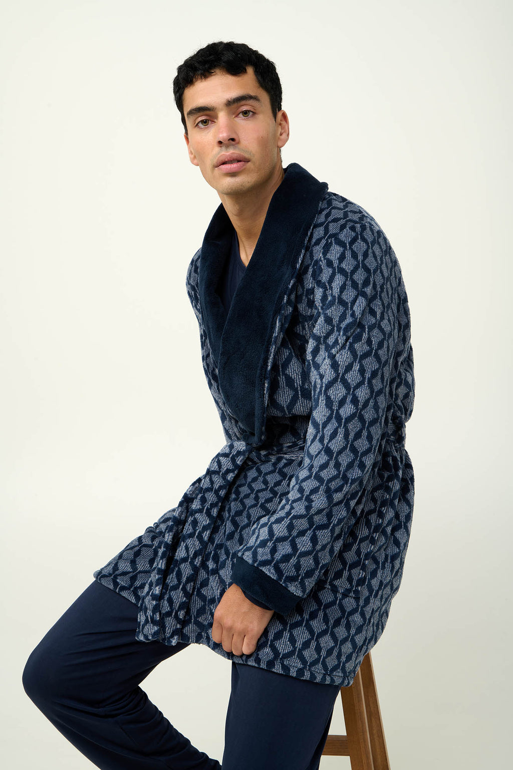 Vamp - Ανδρική Σταυρωτή Fleece Ρόμπα