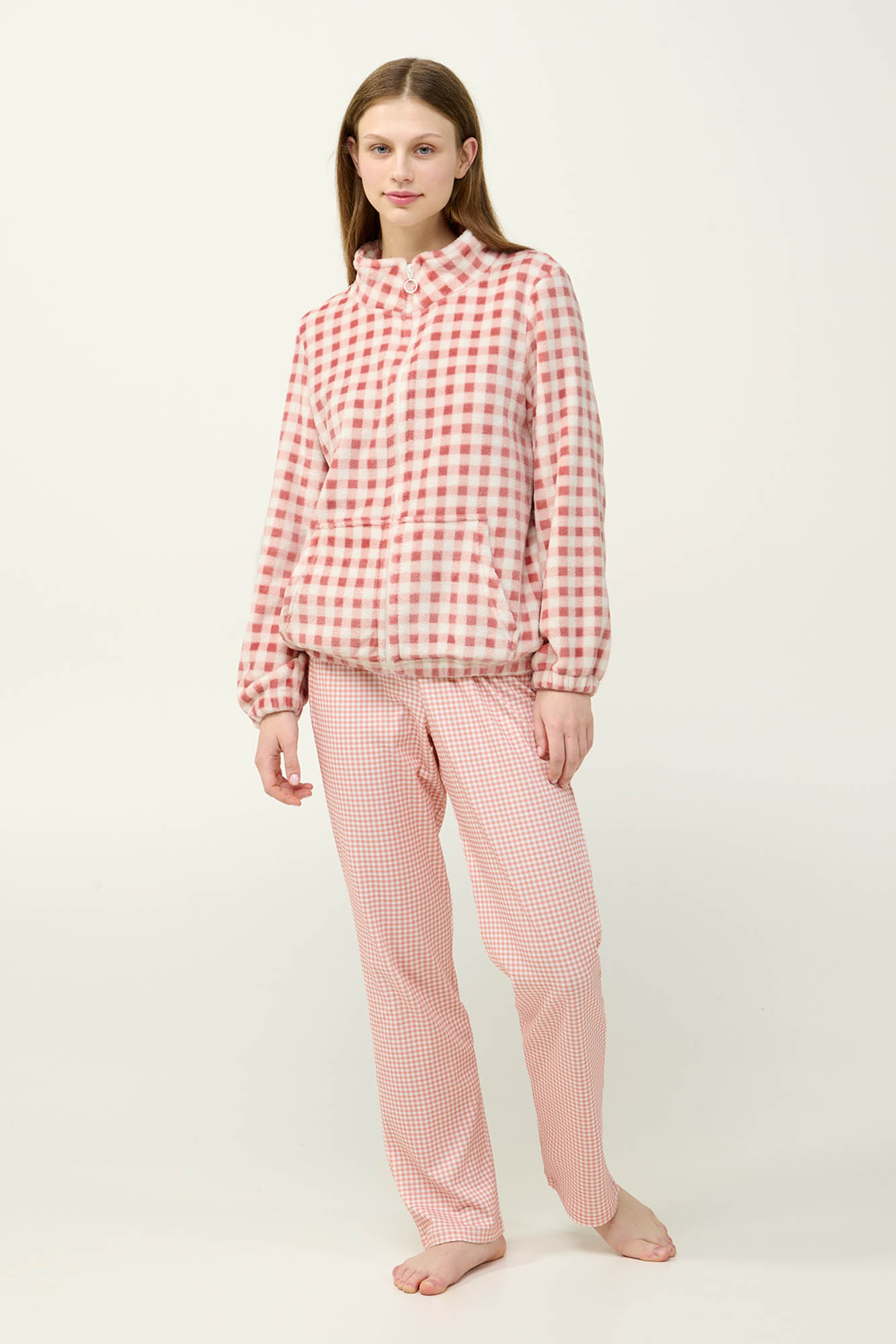 Vamp - Γυναικεία Fleece Ρόμπα με Φερμουάρ