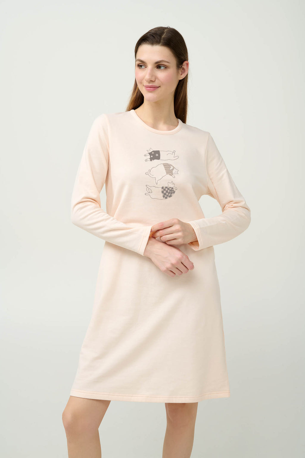 Vamp - Χειμερινό Βαμβακερό Φούτερ Νυχτικό