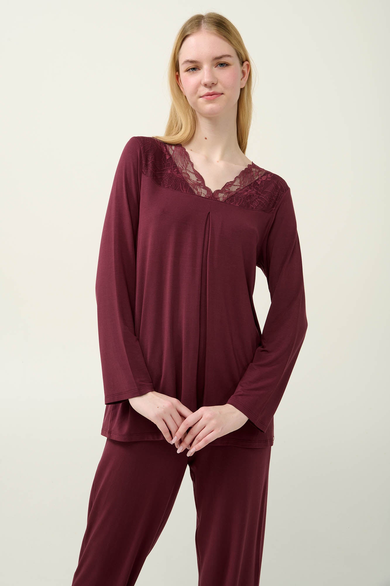 Vamp - Γυναικεία Πυτζάμα Micromodal με Πιέτα