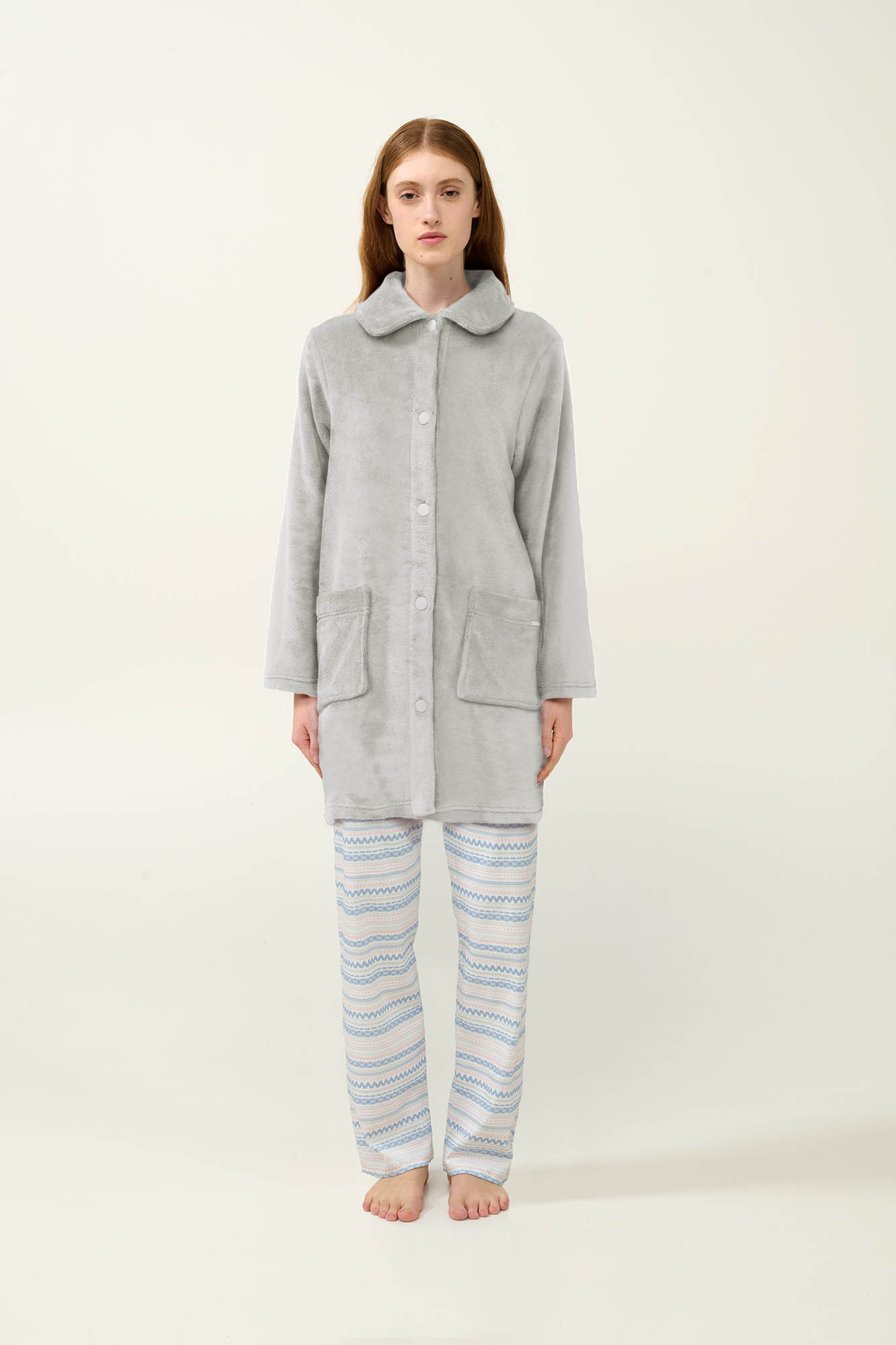 Vamp - Γυναικεία Ρόμπα Fleece με Κουμπιά