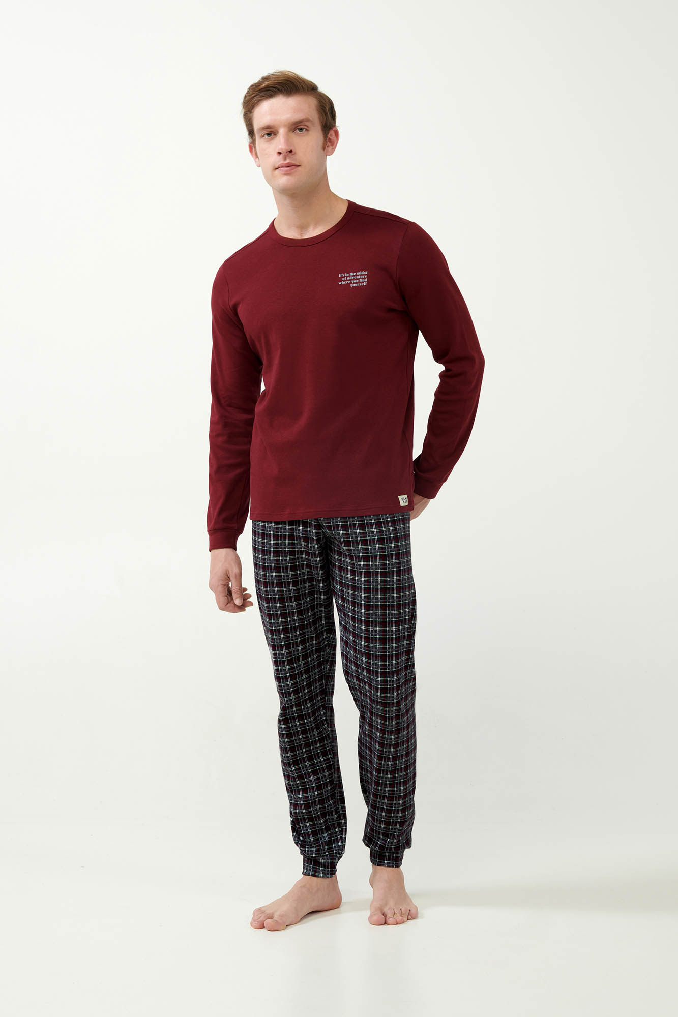 Vamp - Πυτζάμα Interlock με Ταρτάν Μοτίβο