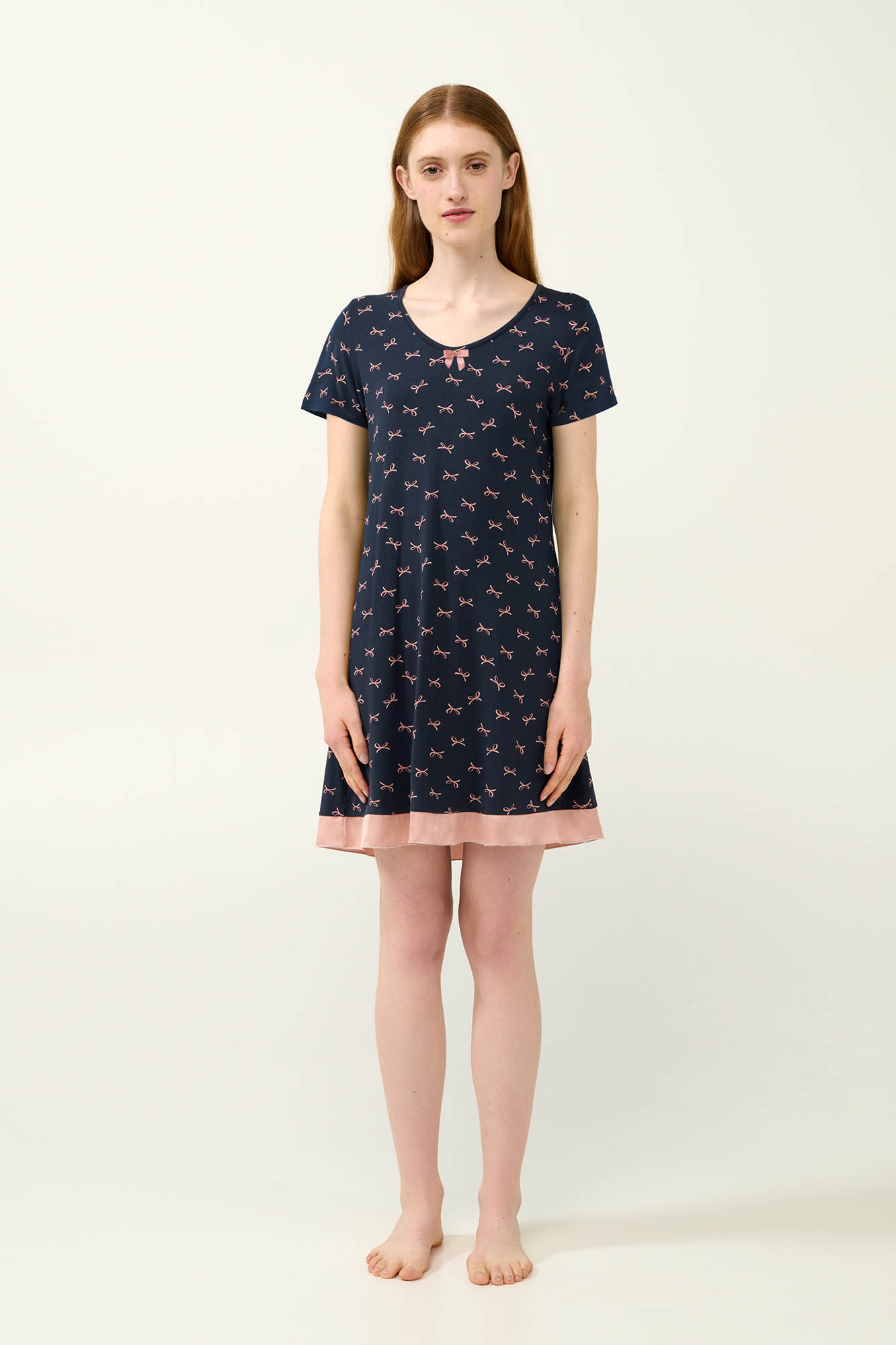 Vamp - Νυχτικό Micromodal με Κοντά Μανίκια