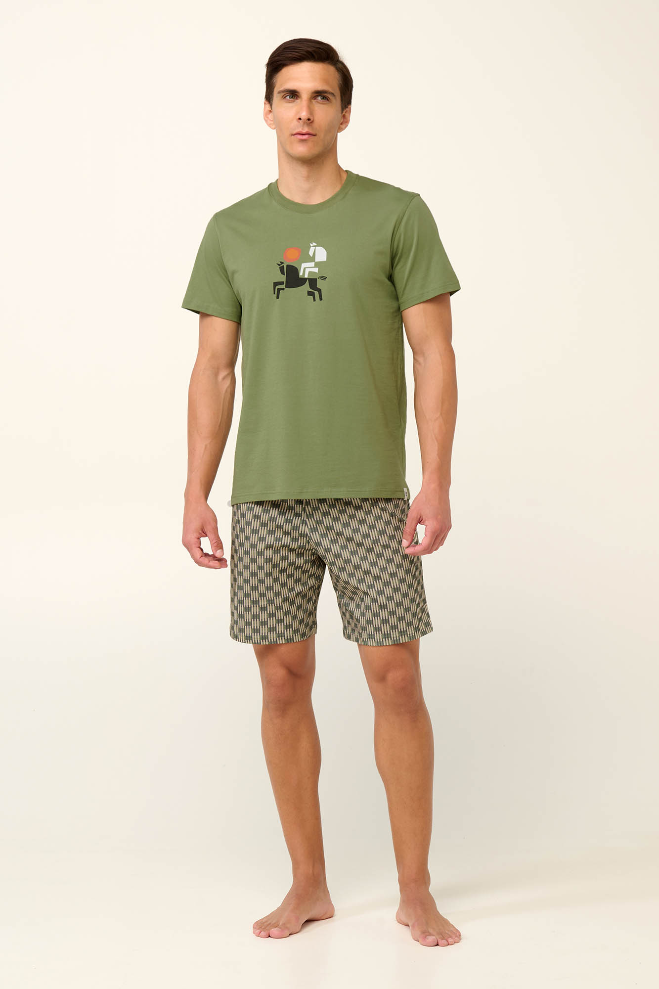 Vamp - Βαμβακερή Ανδρική Πυτζάμα με Κοντό Μανίκι