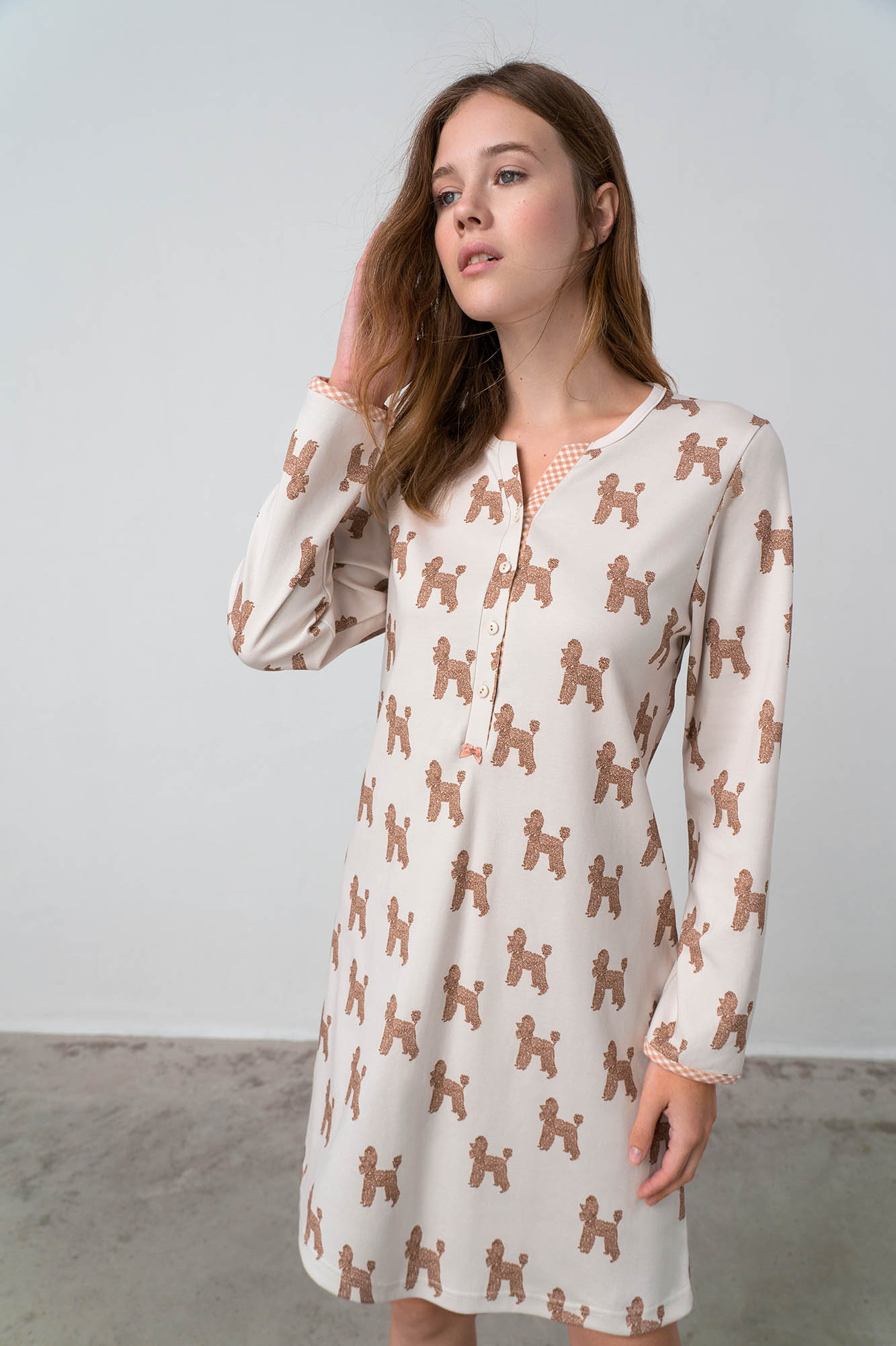 Vamp - Εμπριμέ Νυχτικό με Πατιλέτα