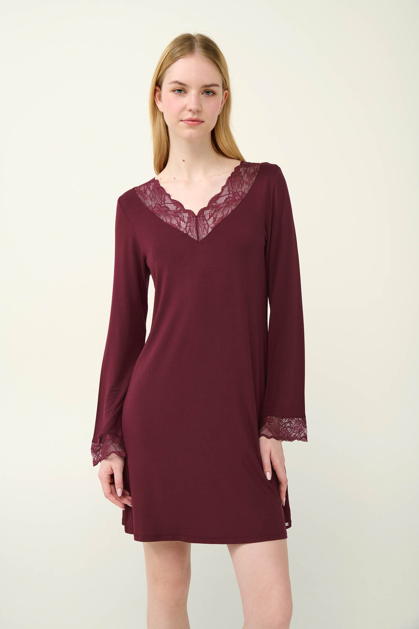 Vamp - Νυχτικό Micromodal με Δαντέλα