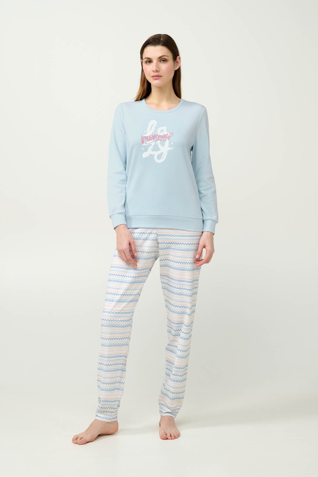 Vamp - Γυναικεία Βαμβακερή Πυτζάμα με Μανσέτες