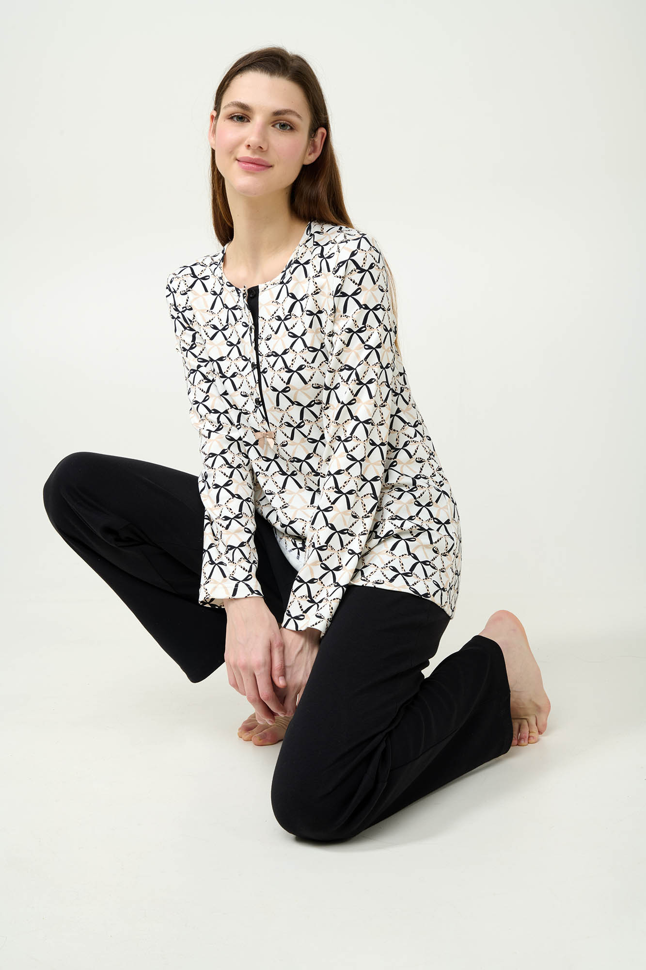 Vamp - Βαμβακερή Γυναικεία Πυτζάμα με Πατιλέτα