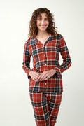 Vamp - Κουμπωτή Πυτζάμα Interlock με Ταρτάν Μοτίβο