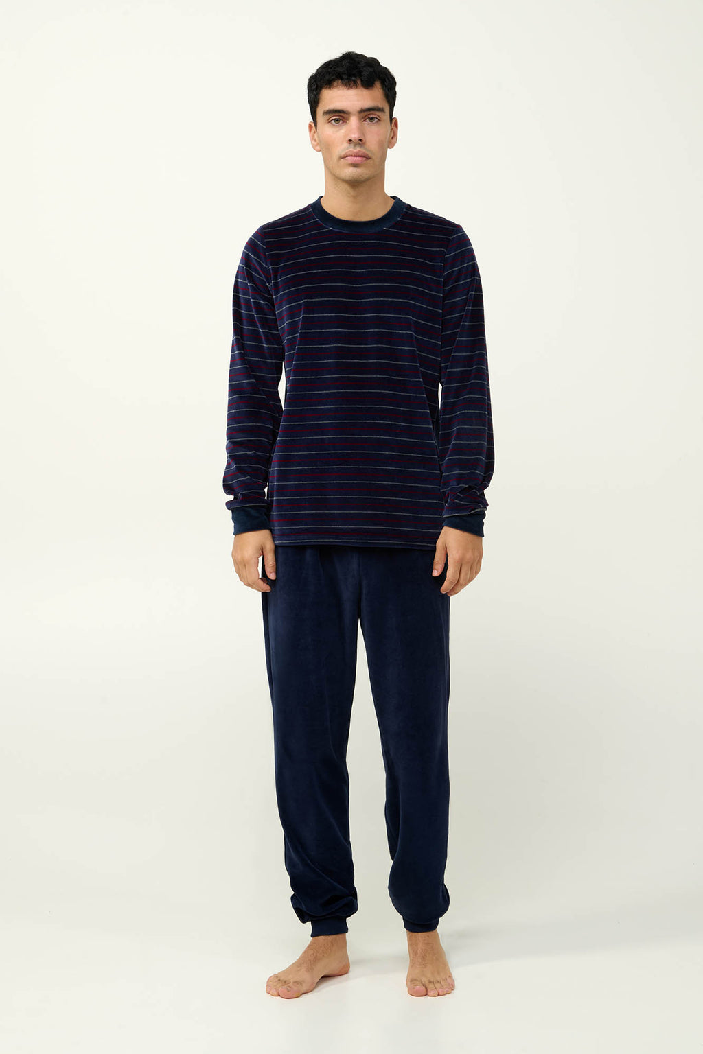 Vamp - Ανδρική Velvet Πυτζάμα με Μανσέτες