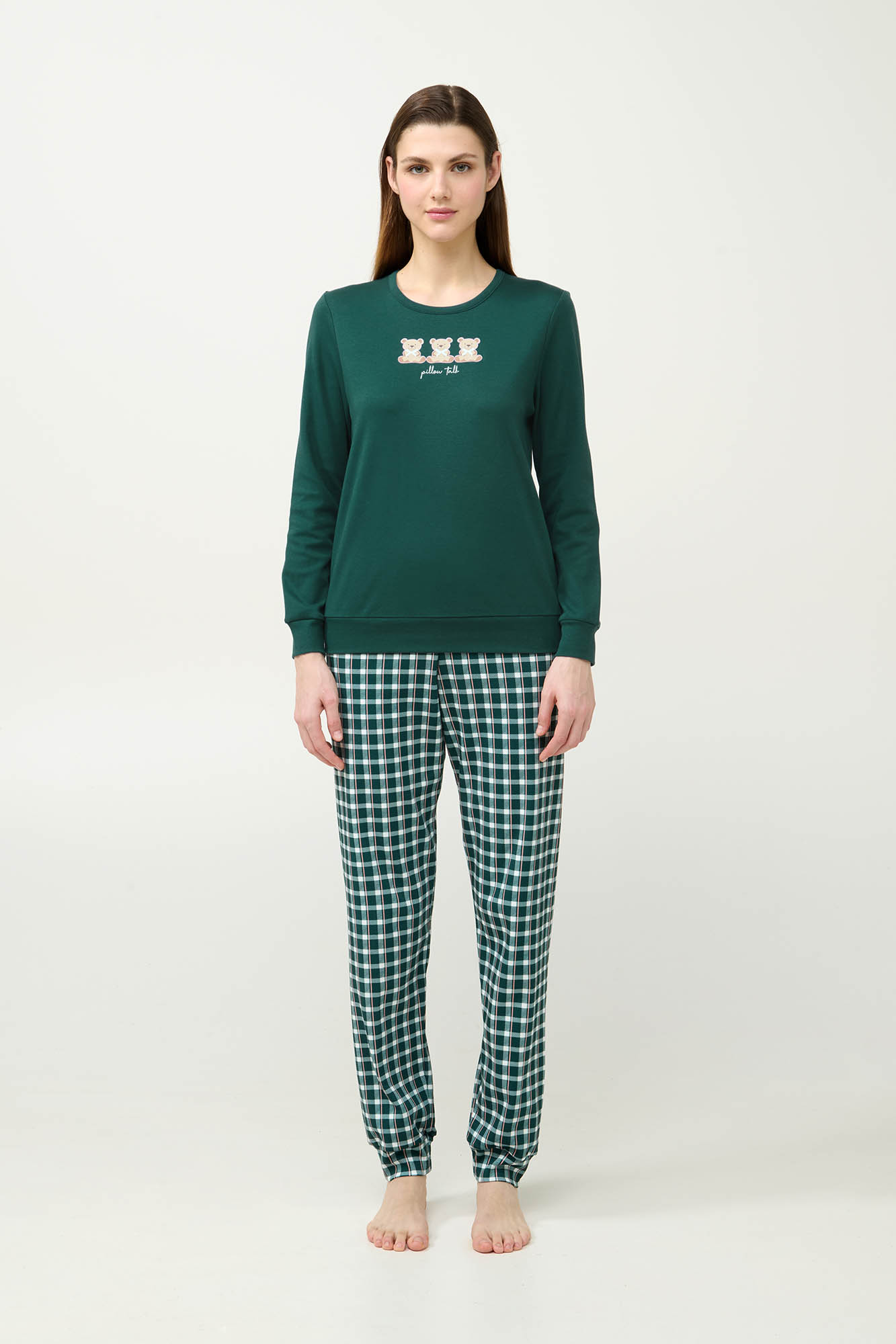 Vamp - Βαμβακερή Γυναικεία Πυτζάμα με Μανσέτες