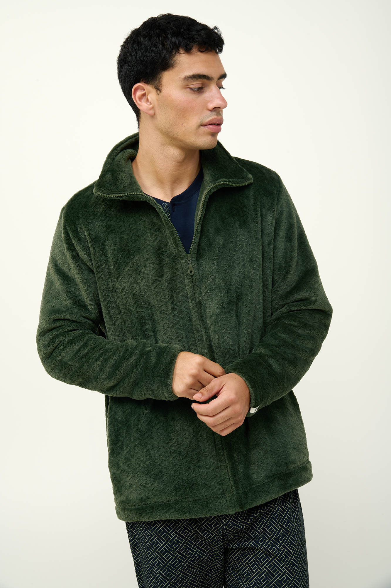 Vamp - Ανδρικό Fleece Τζάκετ με Φερμουάρ